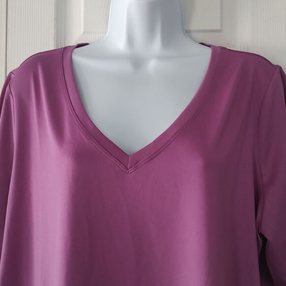 Susan Graver Orchid color Modern Essentials Top Sz 1X - Picture 2 of 5